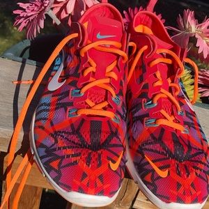 Nike Free Print womens Running Orange Size 10